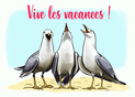 Mouettes joyeuses pour des vacances ensoleill&eacute;es